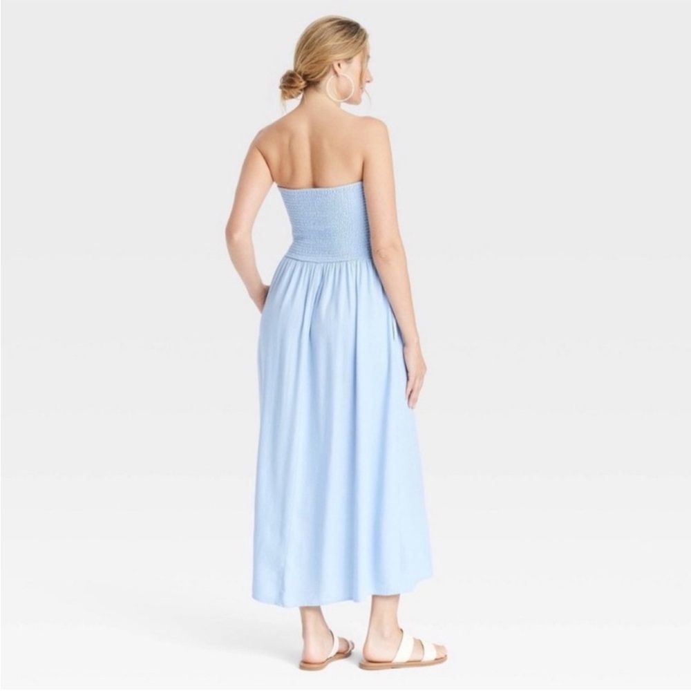 Universal Thread Strapless Light Blue Ruched Bodi… - image 2